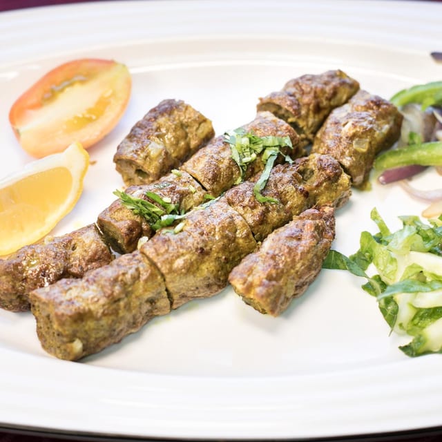 Char-Grilled Lamb Seekh.