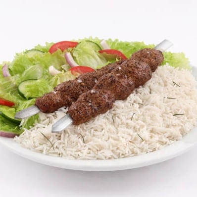 Flame grilled Lamb Seekh Kabab.